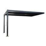 Pergola bioclimatique 4x3m adoss�e en aluminium noir sifnos