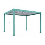 Pergola bioclimatique 4x3m structure aluminium lames orientables verte corfu