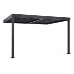 Pergola bioclimatique adoss�e en aluminium noir 3x3m sifnos