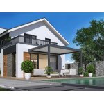 Pergola bioclimatique adosse zphir motorise aluminium / lames - grey - 3 x 4 m