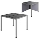 Pergola bioclimatique en alu 3 x 3 m - lames orientables 2 parties ind�pendantes, 2 stores lat�raux - ...