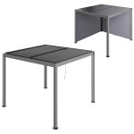 Pergola bioclimatique en alu 3 x 3 m - lames orientables 2 parties ind�pendantes, 2 stores lat�raux - ...