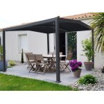 Pergola bioclimatique aluminium gris 338 x 392 x 242 cm