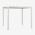 Pergola bioclimatique en aluminium avec lames druvia blanc gardenia 3 x 3 m