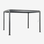 Pergola bioclimatique en aluminium avec lames druvia gris graphite 3 x 4 m
