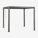Pergola bioclimatique en aluminium avec lames druvia gris graphite 3 x 3 m