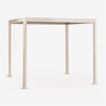 Pergola bioclimatique en aluminium avec lames druvia tapioca beige 3 x 3 m