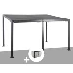 Pergola bioclimatique avila 4 x 3 m graphite en aluminium + 6 moustiquaires - hespride
