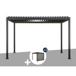 Pergola bioclimatique electrique evora graphite - 4 x 3 m + 2 stores 4 m - hesp�ride