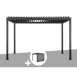 Pergola bioclimatique electrique evora graphite - 4 x 3 m + store 4 m graphite - hesp�ride