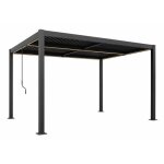 Pergola bioclimatique a led 4x3m structure aluminium lames orientables corfu