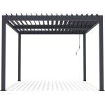 Pergola bioclimatique avec led windsor en aluminium 3 x 4 - gris