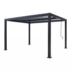 Pergola bioclimatique structure et lames orientables en aluminium noir 4x3m rhodes