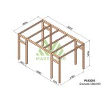 Pergola en bois lamell� - coll� granada 500 x 300 cm