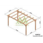 Pergola en bois lamellé - collé grenoble 500 x 300 cm - maderland Pergola en bois lamellé - collé grenoble 500 x 300 cm - maderland
