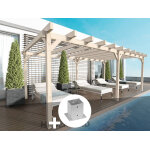 Pergola en bois lamell� - coll� marseille 800 x 400 cm + 6 supports poteaux - maderland