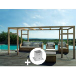Pergola en bois lamell� - coll� montreuil 500 x 400 cm + 8 supports poteaux - maderland