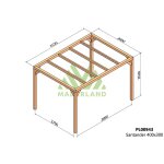Pergola en bois lamell� - coll� santander 400 x 300 cm