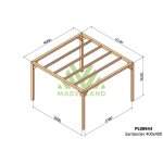 Pergola en bois lamell� - coll� santander 400 x 400 cm