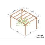 Pergola en bois lamell� - coll� toulon 400 x 300 cm + 4 supports poteaux - maderland