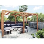 Pergola en bois lamell� - coll� toulon 400 x 400 cm - maderland