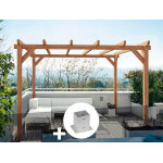 Pergola en bois lamell� - coll� villeurbanne 400 x 300 cm + 4 supports poteaux - maderland