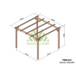 Pergola en bois massif madrid 300 x 300 cm