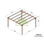 Pergola en bois massif madrid 420 x 420 cm