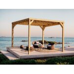 Pergola en bois toulouse avec toit semi - ouvert 500 x 400 cm - maderland