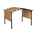 Pergola d'extrieur - duoku - 10 x 10 pi - structure mtallique arque - pare - soleil rtractable - ...