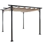 Pergola gazebo de jardin cadre stable 6cm + toit ouvrant 3, 5x3, 5m crème 04 0004110 Pergola gazebo de jardin cadre stable 6cm + toit ouvrant 3, 5x3, 5m crème 04 0004110