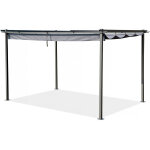 Pergola en m�tal avec toit r�tractable - 3 x 4 m - gris anthracite