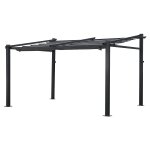 Pergola murale 3 × 4m frjus grise - structure aluminium