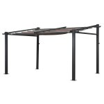 Pergola murale 3 × 4m frjus taupe - structure aluminium
