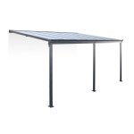 Pergola murale 3x4 m en aluminium et polycarbonate avec gouttire adosse avenio