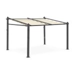 Pergola murale en aluminium murum 3x4m tonnelle toile ecru