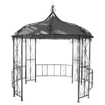 Pergola pavillon arche de jardin rond tonnelle chapiteau tente de rception cadre en acier robuste Ø ...