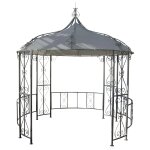 Pergola pavillon arche de jardin rond tonnelle chapiteau tente de rception cadre en acier robuste Ø ...