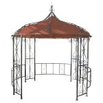 Pergola pavillon arche de jardin rond tonnelle chapiteau tente de rception cadre en acier robuste Ø ...