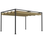 Pergola r�tractable 2, 98l x 2, 13l x 2, 22h m structure m�tal epoxy anticorrosion toile polyester haute ...