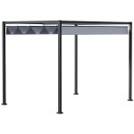Pergola r�tractable 4 x 3 x 2, 22 m structure m�tal epoxy toile polyester haute densit� incluse gris ...