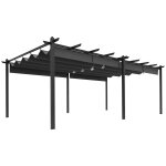 Pergola r�tractable dim. 5, 97l x 3, 58l x 2, 23h m structure robuste alu toile polyester haute densit� ...