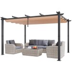 Pergola rtractable extrieure 3 x 4 m - vevor - tonnelle de jardin en aluminium - pour patios, jardins, ...