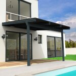 Pergola solaire photovoltaque cornaline 5, 730x3, 494 m - gris 4000w chemin de cbles inclus