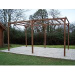 Pergola thonon en bois thermo chauff� sans couverture 14, 80 m
