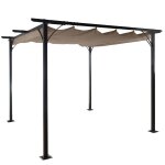 Pergola avec toit coulissant pavillon de jardin structure stable 6cm + toit coulissant 3x3m marron taupe ... Pergola avec toit coulissant pavillon de jardin structure stable 6cm + toit coulissant 3x3m marron taupe ...