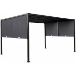 Pergola avec toit r�tractable en m�tal  courtenay  - 3 x 4 m - gris