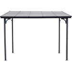Pergola tonnelle adoss�e  marvin  - 3 x 3 m - 304 x 298 x 243 cm - gris fonc�