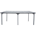 Pergola tonnelle adoss�e  marvin  - 5. 5 x 3 m - 545 x 298 x 243 cm - gris fonc�