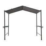 Pergola tonnelle pour barbecue - 277 x 149 cm - anthracite